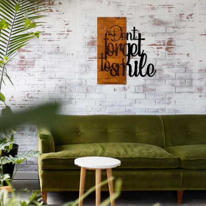 Wallity Dont Forget To Smile Escultura de pared de madera y metal Wallity Dont Forget To Smile Escultura de pared de madera y metal